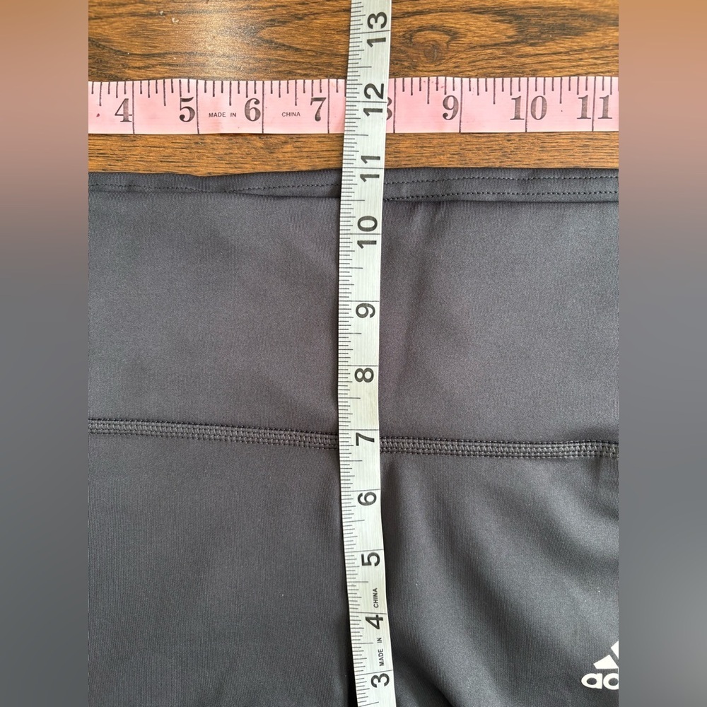 adidas Black Leggings with White Three-Stripe Side Panels Size Medium - Picture 7 of 10